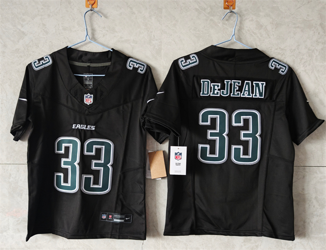 Women's Philadelphia Eagles #33 Cooper DeJean Black F.U.S.E. Vapor Untouchable Limited Stitched Football Jersey(Run Small)